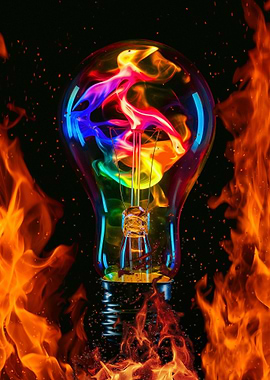 Lightbulb in Flames