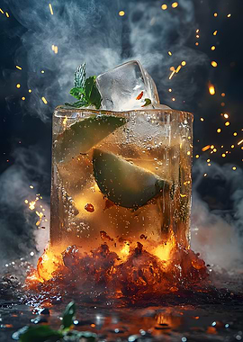 Sparkling Cocktail with Lime