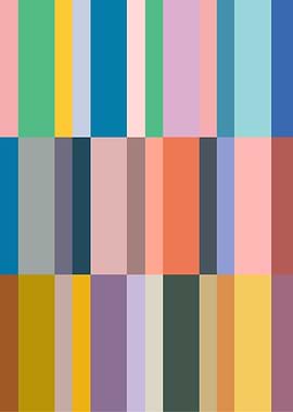 Colorful Striped Grid – Retro Maximalist Abstract Pattern Art