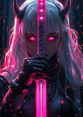 Cyberpunk Demon Girl