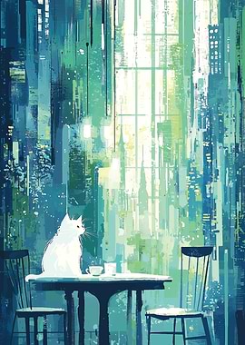 White Cat by the Window