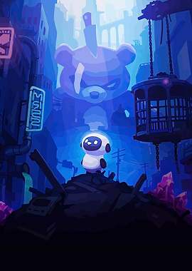 Robot Facing Giant Bear