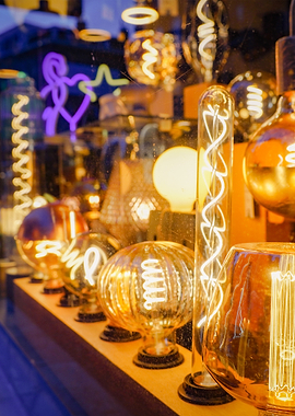 Vintage Edison Bulbs Display