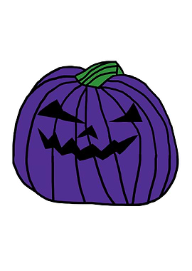 Purple Spooky Halloween Pumpkin