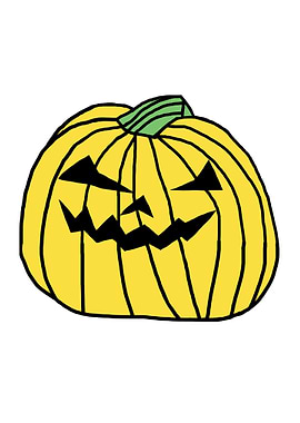 Yellow Halloween Pumpkin Illustration