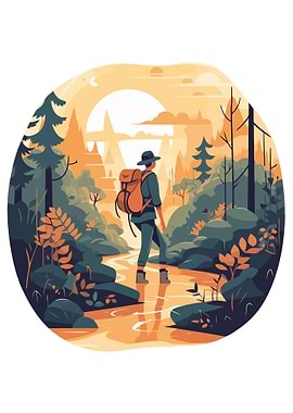 Hiker in Forest