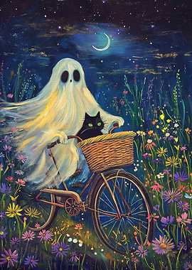 Ghost and Cat on Bike