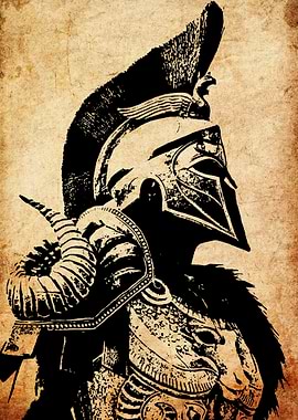 Spartan Warrior Illustration