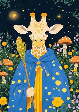Giraffe Wizard in a Forest