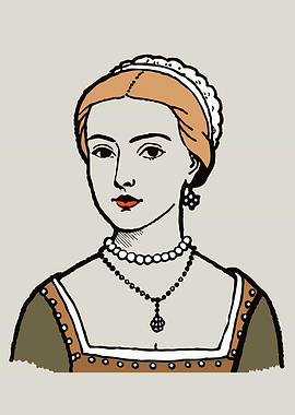 Vintage Renaissance Woman Portrait in Earth Tones