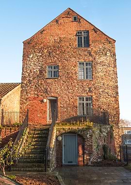 Brick Building with Steps