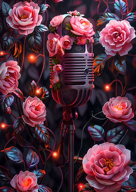 Vintage Microphone in Bloom