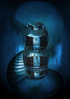 Spiral Staircase in Blue