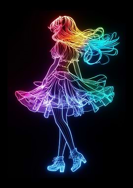Neon Anime Girl
