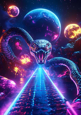 Cosmic Serpent Snake Space Planets