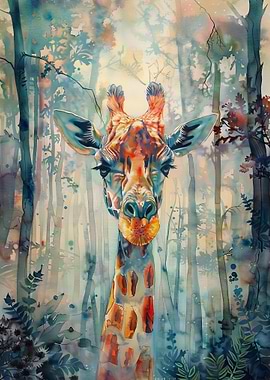 Giraffe in the Forest