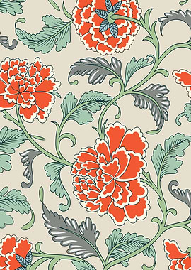 Floral Pattern with Peonies