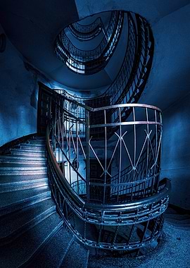 Spiral Staircase in Blue