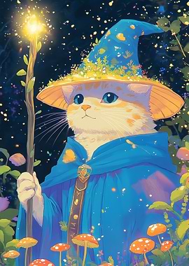 Wizard Cat Illustration