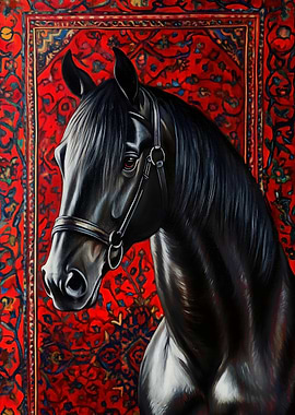 majestic black horse