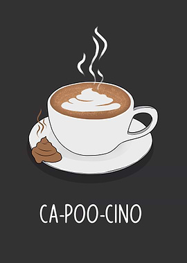 Ca-Poo-Cino Coffee Mug Funny Puns