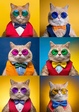 Cat in Sunglasses Collage