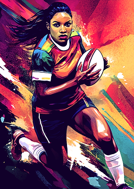 Rugby women Player in Action