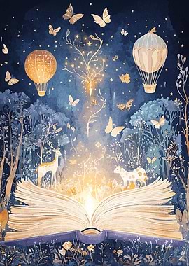 Magical Book in Forest