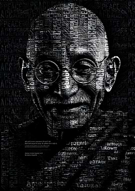 Gandhi Portrait in Words