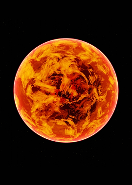 Fiery Planet in Space