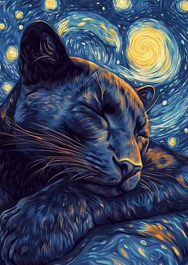 Starry Night Cat