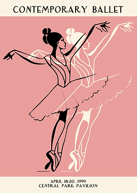 Retro Ballet Poster