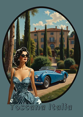 Tuscany Italy Vintage Poster