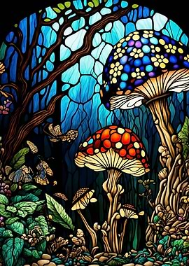 Stained Glass Mushrooms