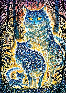 Mystical Forest Cats