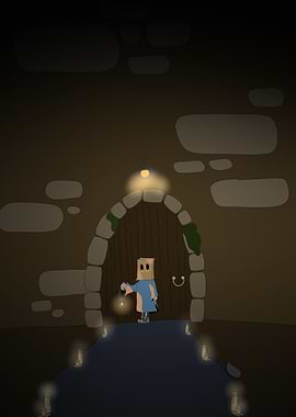 Mysterious Figure in a Dark Hallway