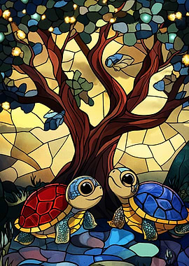 Turtles Under a Tree