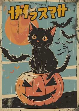 Halloween Black Cat Pumpkin