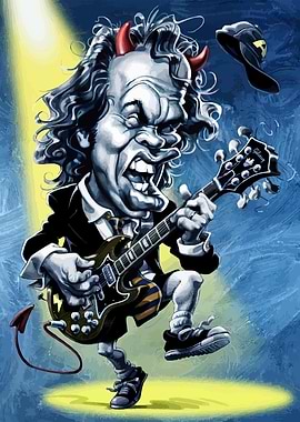 Angus Young Caricature