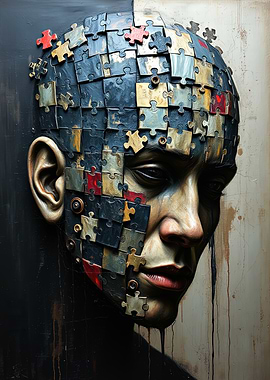 Puzzle Face Oil Painting