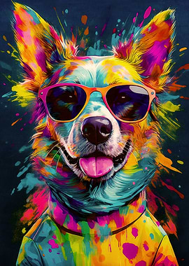 Colorful Dog Portrait