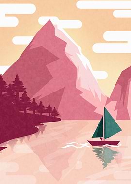 Sailboat Mountain Lake