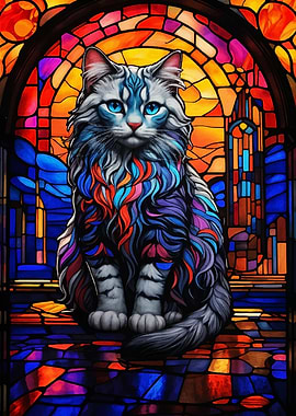 Stained Glass Cat