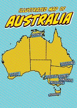 Pop Art Map of Australia