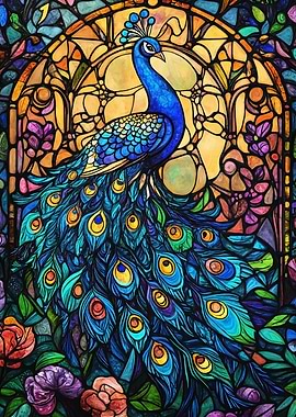 Peacock Stained Glass