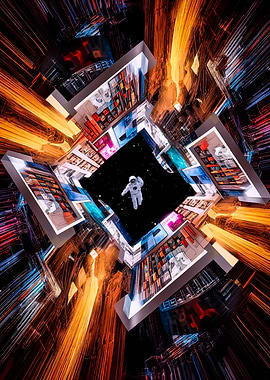 Astronaut in Space Tunnel