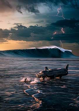 Spaceship Landing on Water