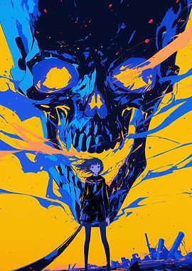 Anime Girl and Skull