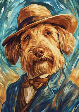 Dog in a Hat Portrait