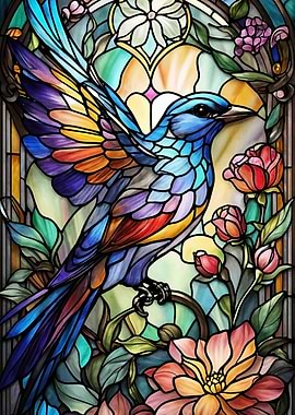 Stained Glass Bird Animal